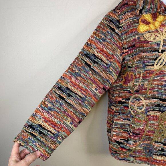 Vintage Graff Womens Southwest Art To Wear Jacket Large Terra Cotta Embroidered - Picture 9 of 15